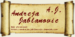 Andreja Jablanović vizit kartica